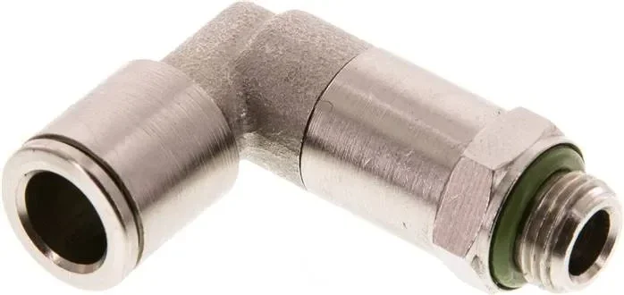 Raccord enfichable coudé, long G 1/8″-8mm, IQS-MSV (haute température), joint FKM
