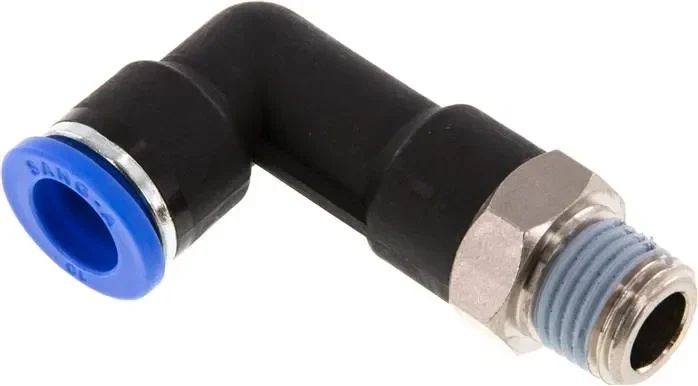 Raccord enfichable coudé, long R 1/4&Prime;-10mm, standard IQS, corps long