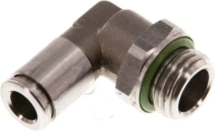 Raccord enfichable coudé, pos. G 1/4&Prime;-6mm, acier inoxydable IQS
