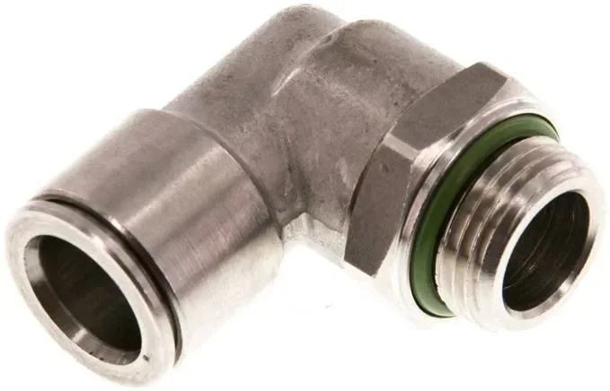 Raccord enfichable coudé, pos. G 3/8&Prime;-12mm, acier inoxydable IQS