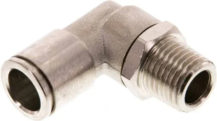 Raccord enfichable coudé R 1/4&Prime;-10mm, IQS-MSV (haute température), joint FKM