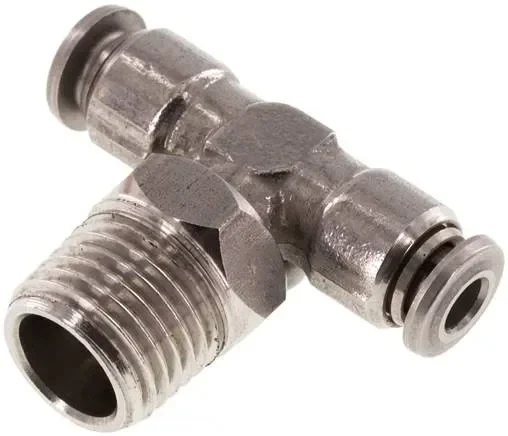 Raccord enfichable en T R 1/4&Prime;-4mm, acier inoxydable IQS
