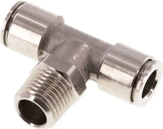 Raccord enfichable en T R 1/4&Prime;-8mm, acier inoxydable IQS