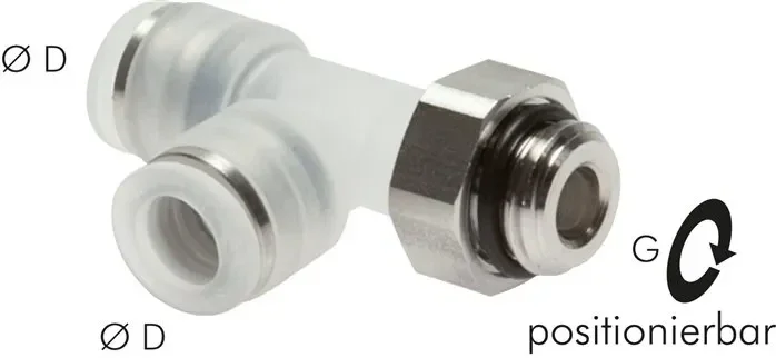Raccord enfichable LE R 1/2&Prime;-12mm, IQS-PP, polypropylène avec filetage en acier inoxydable