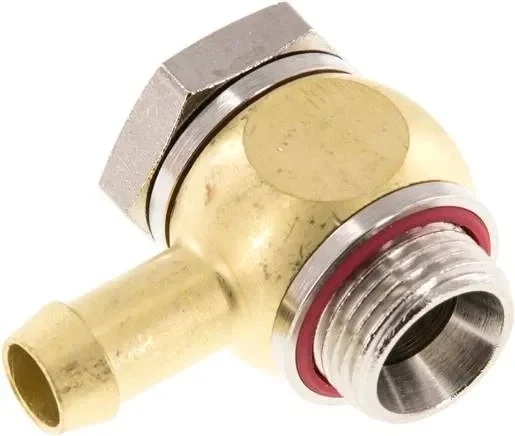 Raccord fileté en L G 3/8&Prime;-9 (3/8&Prime;)mm, joint élastomère