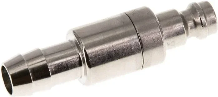 Raccord mâle (NW5) pour tuyau de 9 (3/8&Prime;) mm, laiton nickelé, fermeture des deux côtés