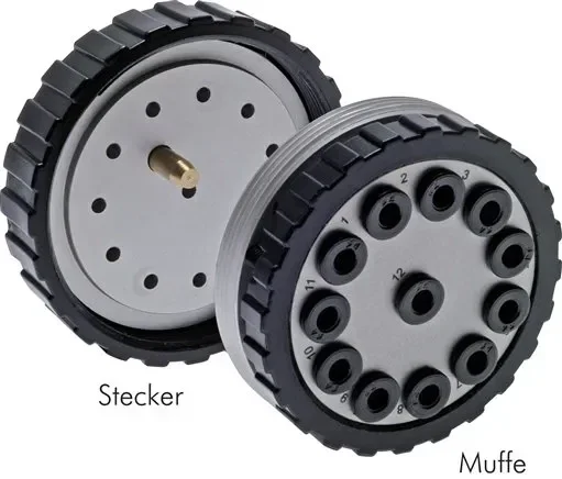 Raccord multiple 8x 8mm, complet, mâle et femelle, rond