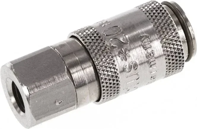Raccord rapide (DN2,7) M 5(IG), laiton nickelé, pour bouchons, fermeture des deux côtés