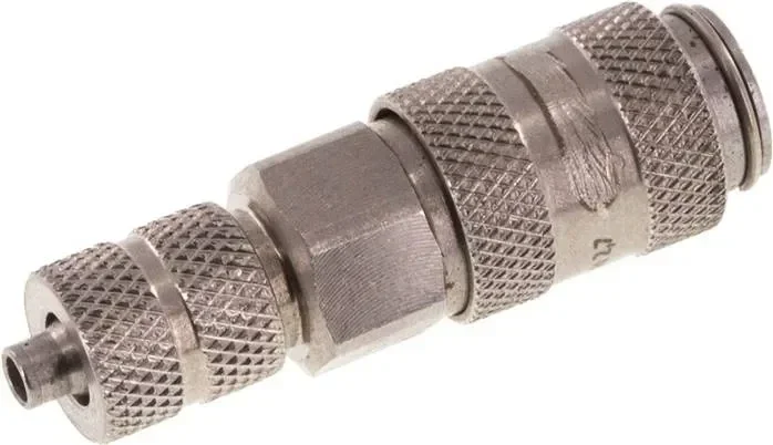 Raccord rapide (DN2,7) pour tuyau 4,3×3 mm, en acier inoxydable, pour prises à double obturation