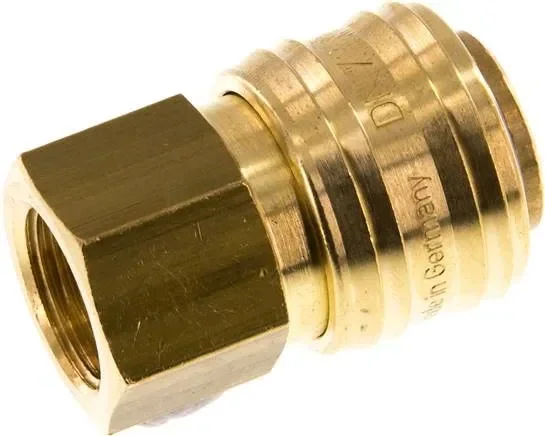 Raccord rapide (DN7,2) G 3/8″(IG), laiton, pour bouchons, fermeture des deux côtés