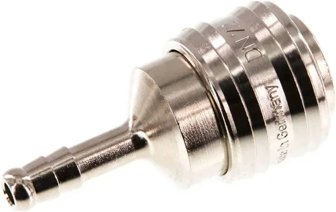 Raccord rapide (DN7,2) pour tuyau de 6 (1/4″) mm, laiton nickelé, pour prises à double fermeture