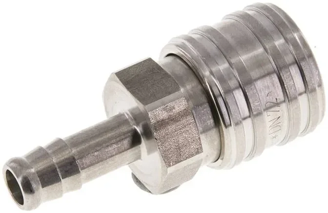 Raccord rapide (DN7,2) pour tuyau de 8 (5/16″) mm, en acier inoxydable, pour prises à double fermeture
