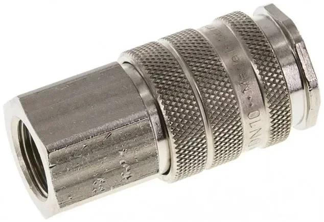 Raccord rapide (NW10) G 3/8″(IG), laiton nickelé, pour bouchons à double obturation