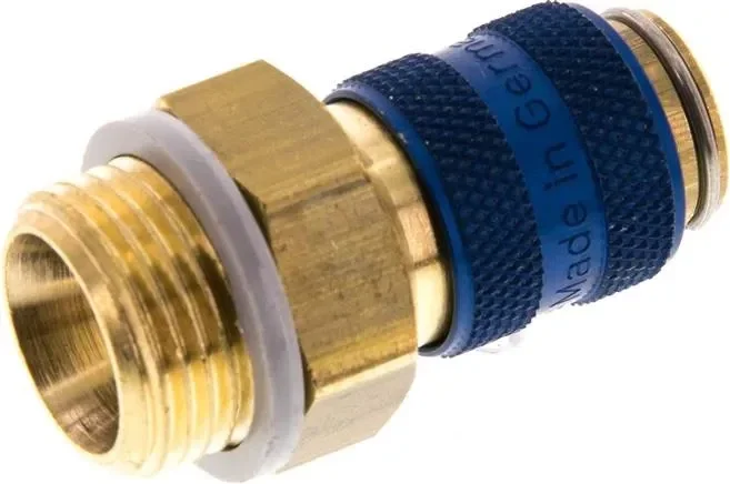 Raccord rapide (NW5) G 3/8&Prime;(AG), laiton, bleu