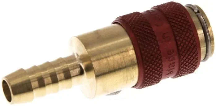 Raccord rapide (NW5) pour tuyau 6 (1/4&Prime;) mm, laiton, rouge