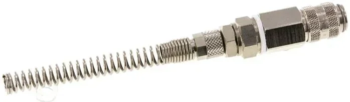 Raccord rapide (NW5) tuyau 6x4mm avec protection anti-pliage, pivotant, laiton nickelé