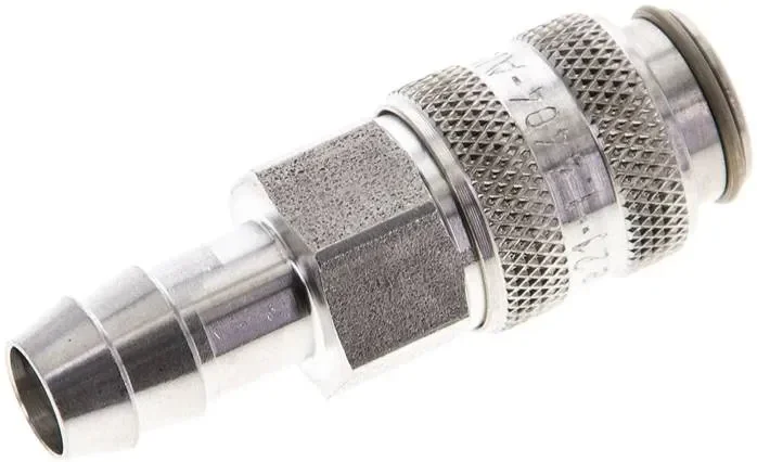 Raccord rapide (NW5) tuyau 9 (3/8&Prime;) mm, 1.4404, pour bouchon, fermeture des deux côtés
