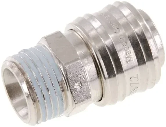 Raccord rapide (NW7.2) G 1/2&Prime;(AG), laiton nickelé, joint FKM
