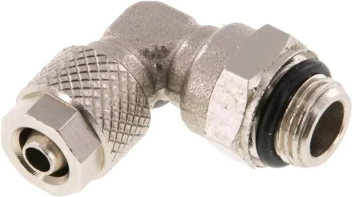 Raccord tournant à angle G 1/8&Prime;-6x4mm, laiton nickelé