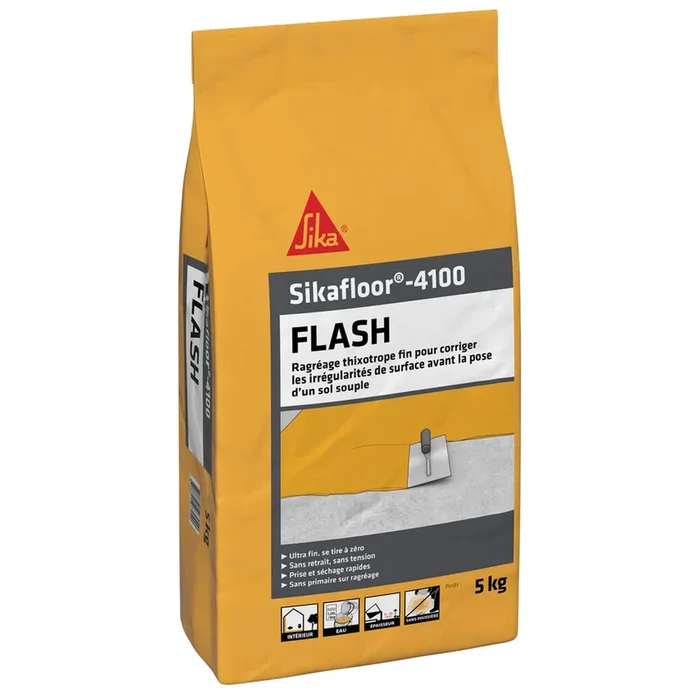 RAGRÉAGE THIXOTROPE EN CARTON DE 4 SACS 5KG DE SIKAFLOOR 4100 FLASH – SIKA – 582492