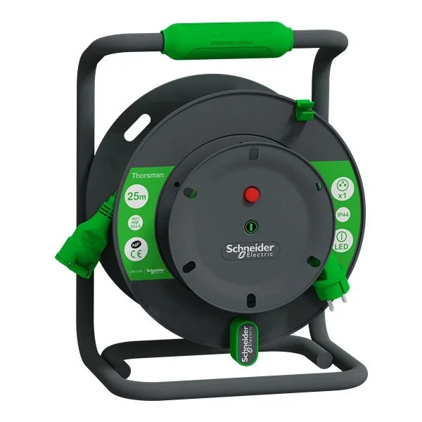 Rallonge électrique Schneider Electric 25m sur Cordon prolongateur, 1 prise prise, 230 V, IP44