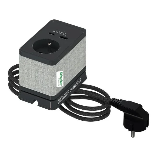 Rallonge électrique Schneider Electric 2m sur Cordon prolongateur, 1 prise prise, 250 V, IP44