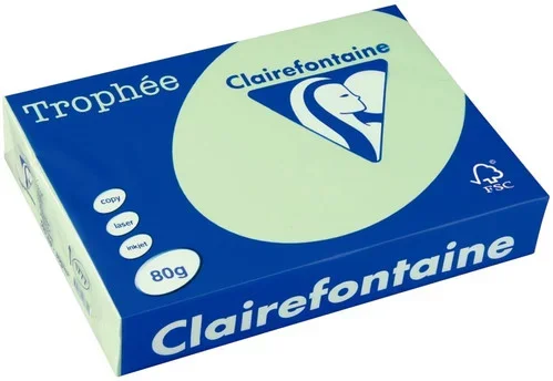 Ramette 500 feuilles de papier 80g A3 vert golf TROPHEE CLAIREFONTAINE