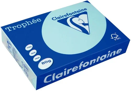 Ramette 500 feuilles de papier 80g A4 bleu alizé TROPHEE CLAIREFONTAINE