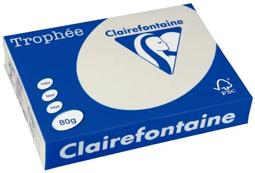 Ramette 500 feuilles de papier 80g A4 gris Perle TROPHEE CLAIREFONTAINE