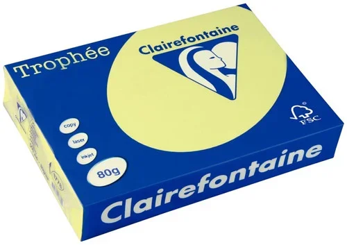 Ramette 500 feuilles de papier 80g A4 jonquille TROPHEE CLAIREFONTAINE