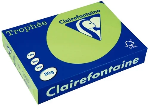 Ramette 500 feuilles de papier 80g A4 vert fluo TROPHEE CLAIREFONTAINE
