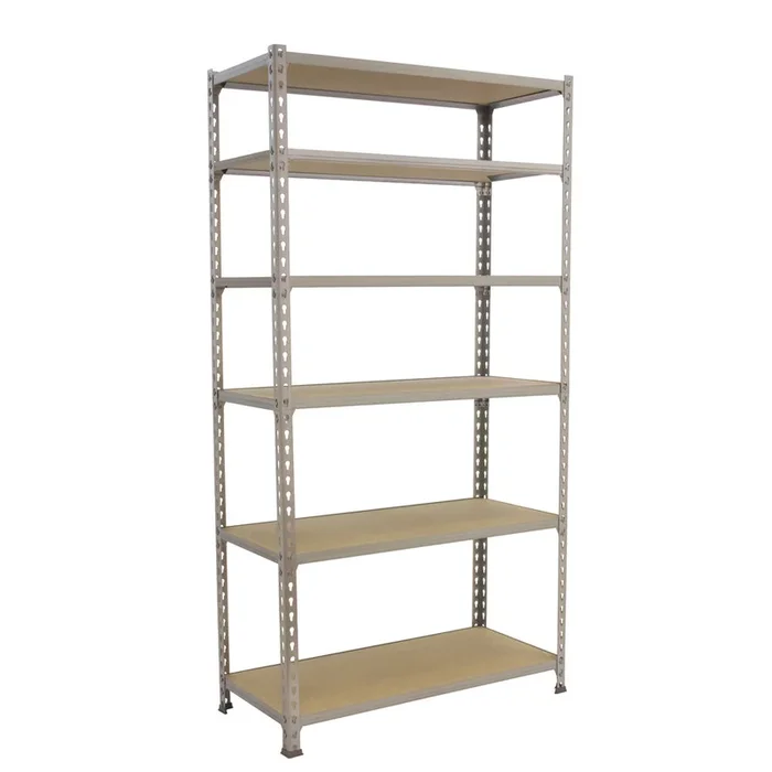 Rayonnage bois-métal léger sans vis 2500x1200x500 – 6 niveaux Bois – SIMON RACK – 8425437077746