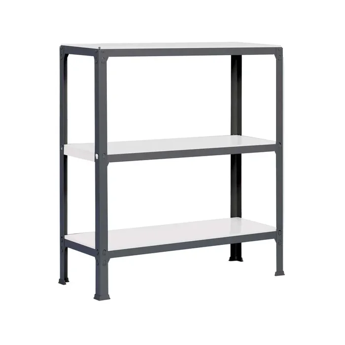 Rayonnage de bureau charge légère sans vis 1000x900x400 – 3 niveaux Anthracite/Blanc – SIMON RACK – 8425437103933