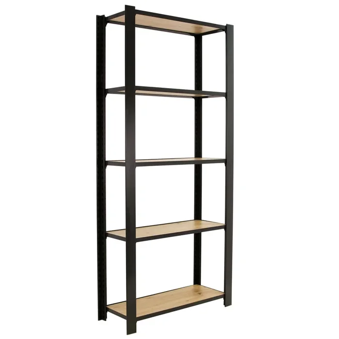 Rayonnage de bureau charge légère sans vis 2100x800x300 – 5 niveaux Anthracite – SIMON RACK – 8425437137167