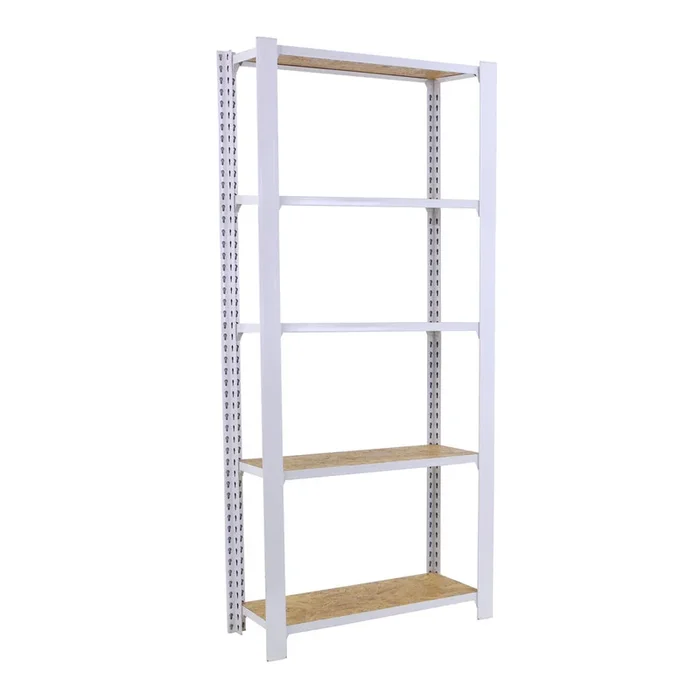 Rayonnage de bureau charge légère sans vis 2100x900x300 – 5 niveaux Blanc – SIMON RACK – 8425437147050