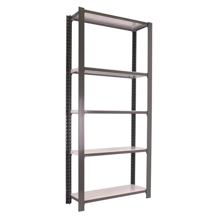 Rayonnage de bureau charge légère sans vis 2100x900x300 – 5 niveaux Gris/Blanc – SIMON RACK – 8435104916148