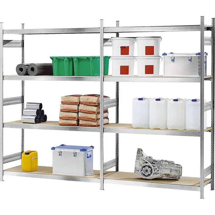 Rayonnage emboîtable extra-large avec tablettes en aggloméré – hofe
