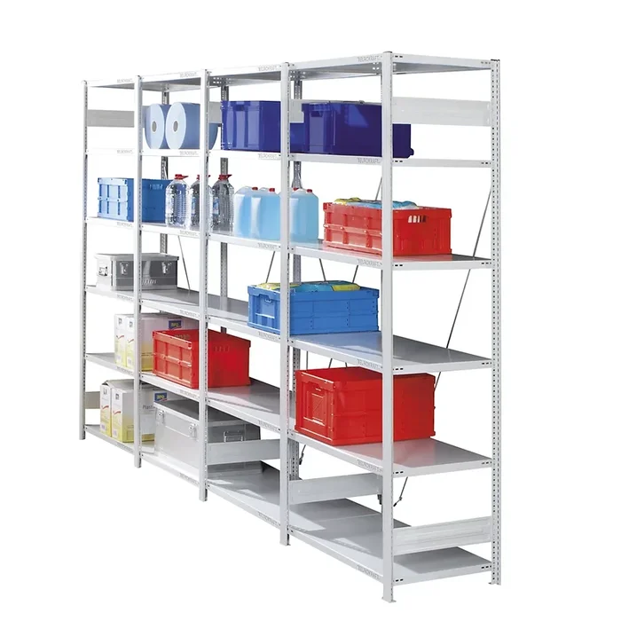 Rayonnage emboîtable RAL 7035, version mi-lourde – eurokraft pro