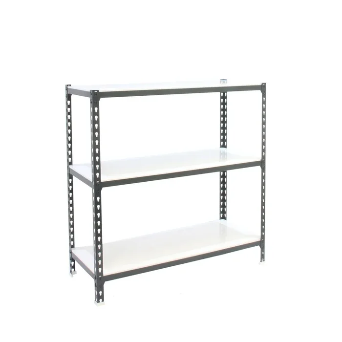 Rayonnage métallique léger sans vis 1000x1100x400 – 3 niveaux Anthracite/Blanc – SIMON RACK – 8425437097409