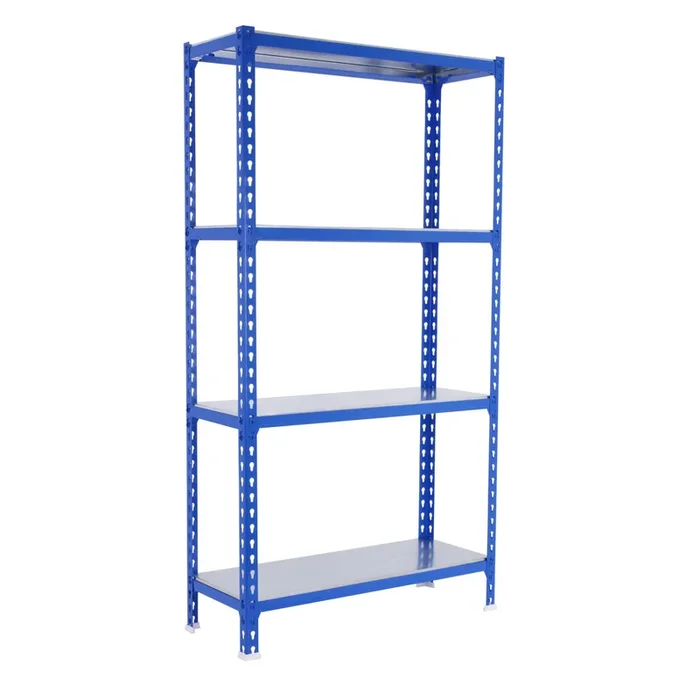 Rayonnage métallique léger sans vis 1500x1200x300 – 4 niveaux Bleu – SIMON RACK – 8425437076695