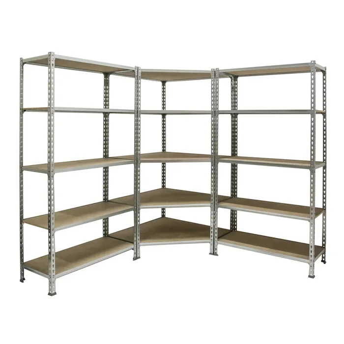 Rayonnage métallique léger sans vis 1800x1800x400 – 5 niveaux Bois – SIMON RACK – 8425437135415