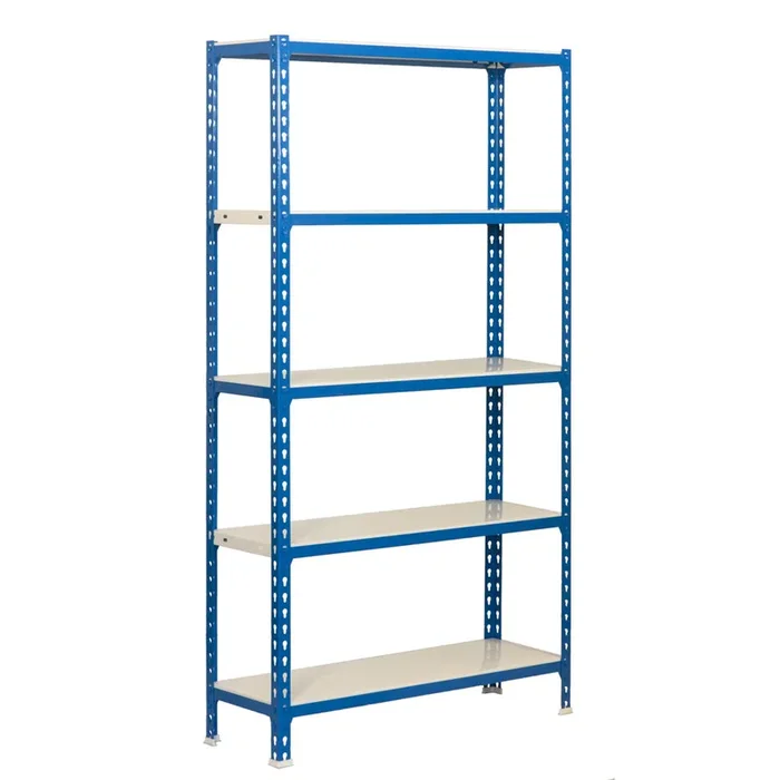 Rayonnage métallique léger sans vis 2000x1000x300 – 5 niveaux Bleu/Blanc – SIMON RACK – 8435104907320