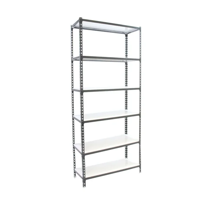 Rayonnage métallique léger sans vis 2500x1200x300 – 6 niveaux Anthracite/Blanc – SIMON RACK – 8425437098819