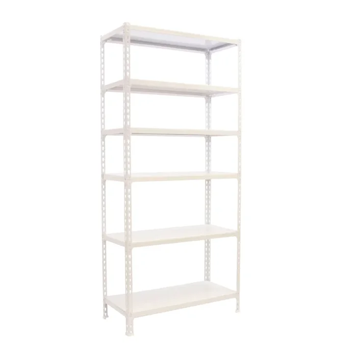Rayonnage métallique léger sans vis 2500x1200x300 – 6 niveaux Blanc – SIMON RACK – 8425437077043