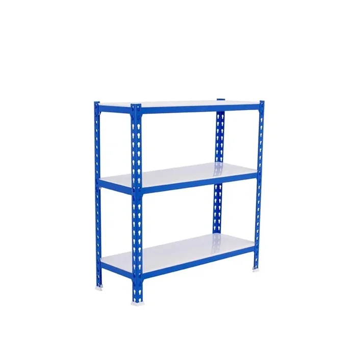 Rayonnage métallique léger sans vis 900x1100x300 – 3 niveaux Bleu/Blanc – SIMON RACK – 8435104953341