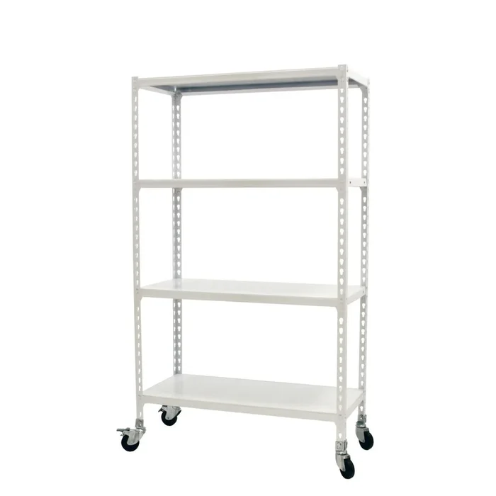 Rayonnage mobile métallique léger sans vis 1575x900x500 – 4 niveaux Blanc – SIMON RACK – 8435104974285