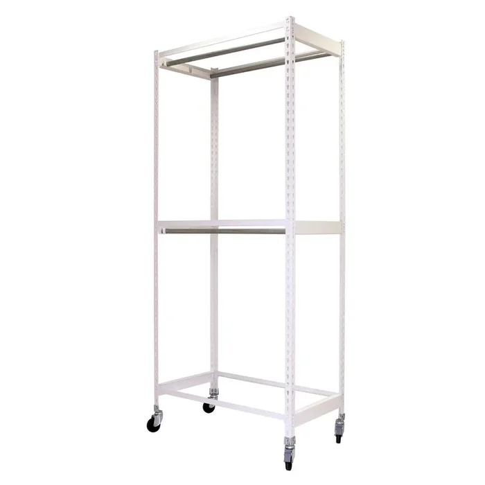 Rayonnage pour vêtements 2075x1200x750 – 2 niveaux Blanc – SIMON RACK – 8435104978542