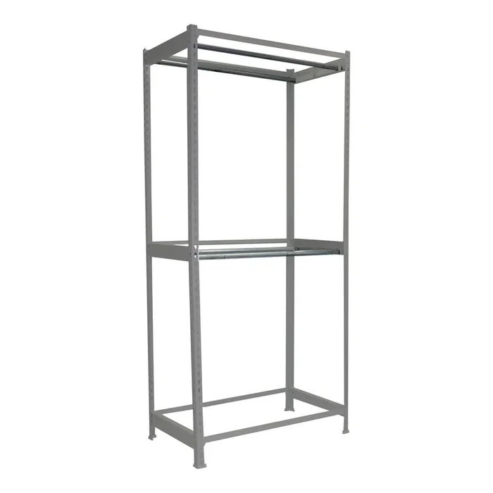 Rayonnage pour vêtements 2500x1200x750 – 2 niveaux Gris – SIMON RACK – 8425437093715