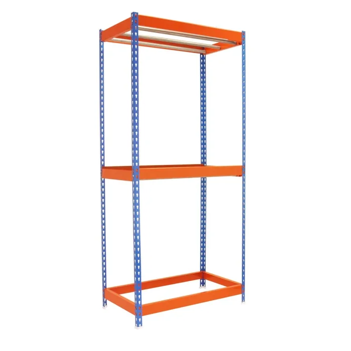 Rayonnage pour vêtements 3000x1500x750 – 2 niveaux Bleu/Orange – SIMON RACK – 8435104959893