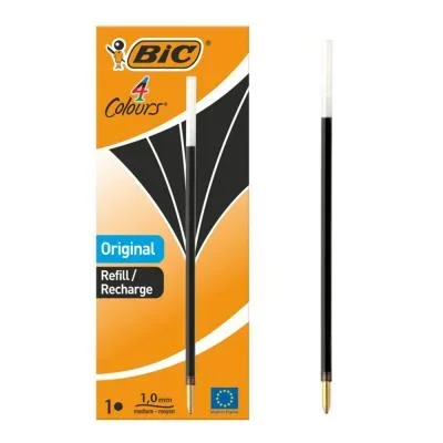 Recharge d&rsquo;encre Bic pour stylo à bille – pointe moyenne de 0,4 mm – encre noire